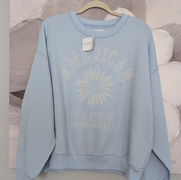 American Eagle Outfitters Soft Brushed Fleece Sweatshirt Size Large Nwt ❤️ - Picture 3 of 7